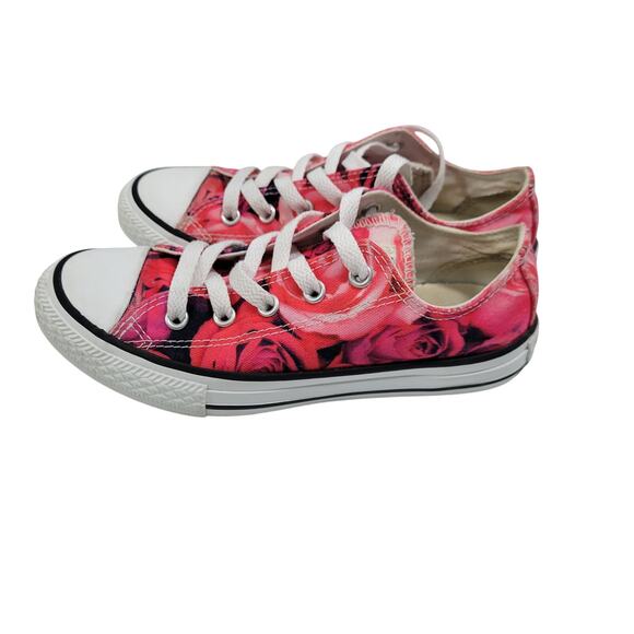 Converse One Star Kids Pink Floral Low Tops Sneakers Size 1  81123-2546 - Picture 2 of 7